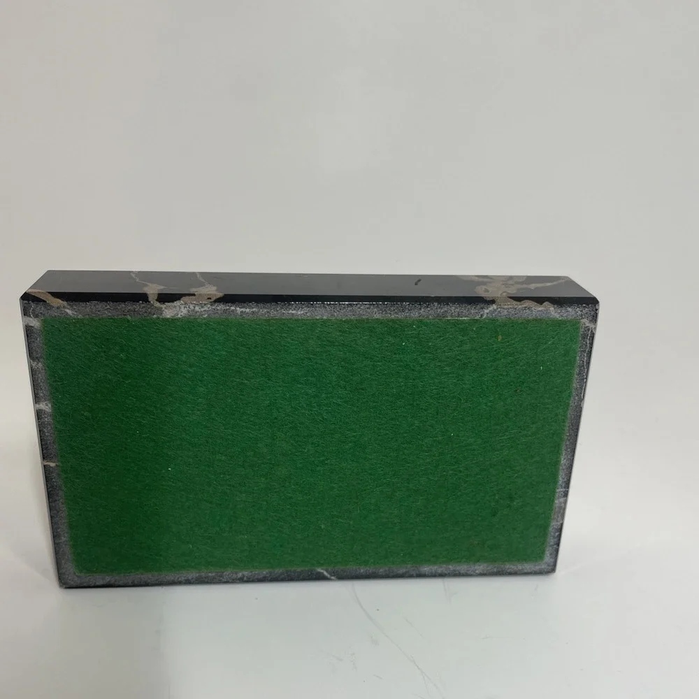 Vintage Marble Pen Holder‎ with Black Pen Gold Accents Desk Accessory